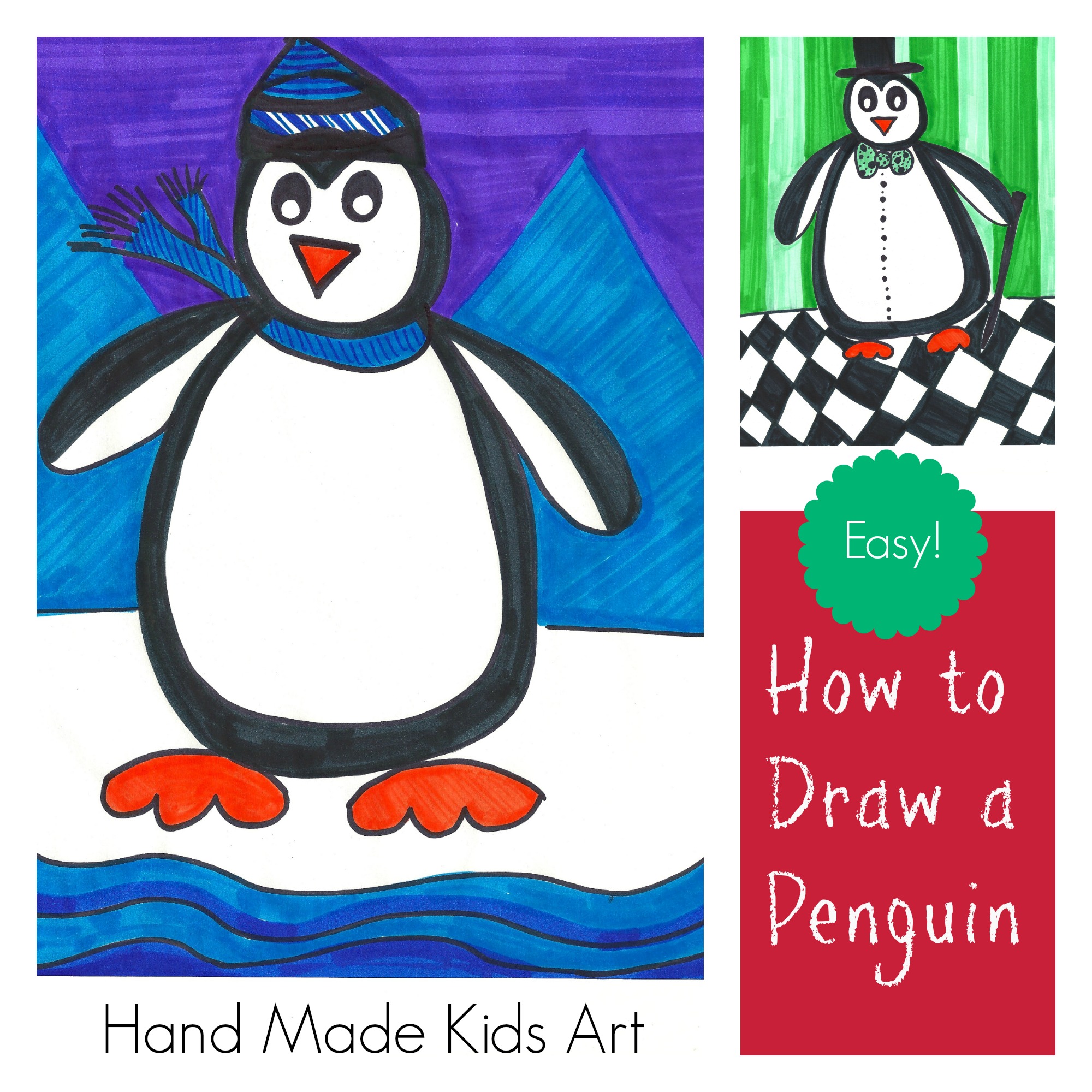 how to draw a penguin step by step for kids