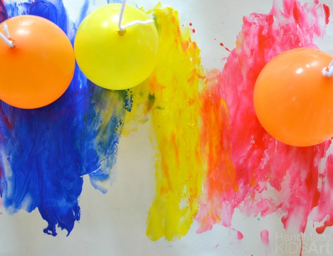 Balloon Painting to Create a Rainbow