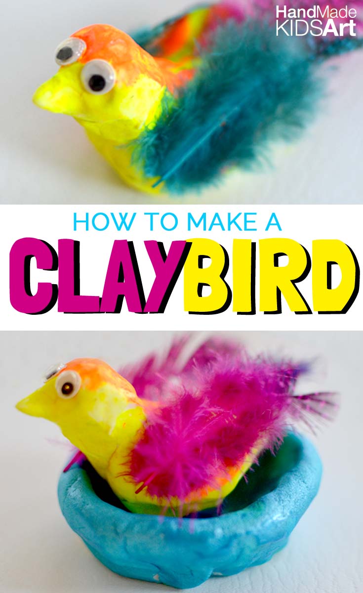 clay bird pin