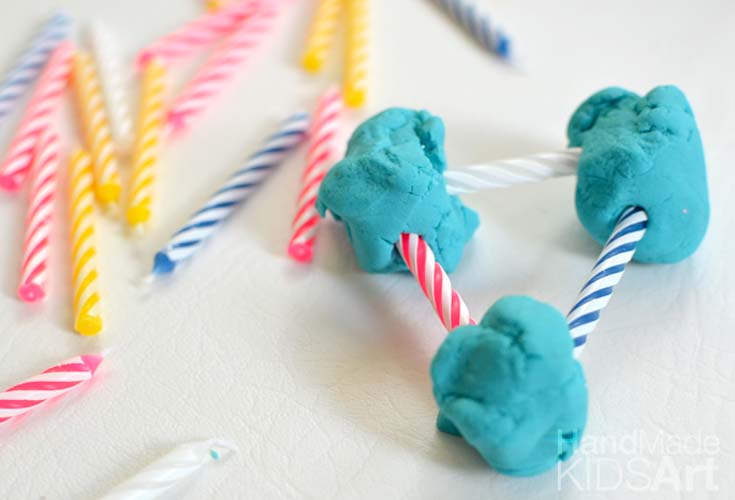 playdough build bday candels