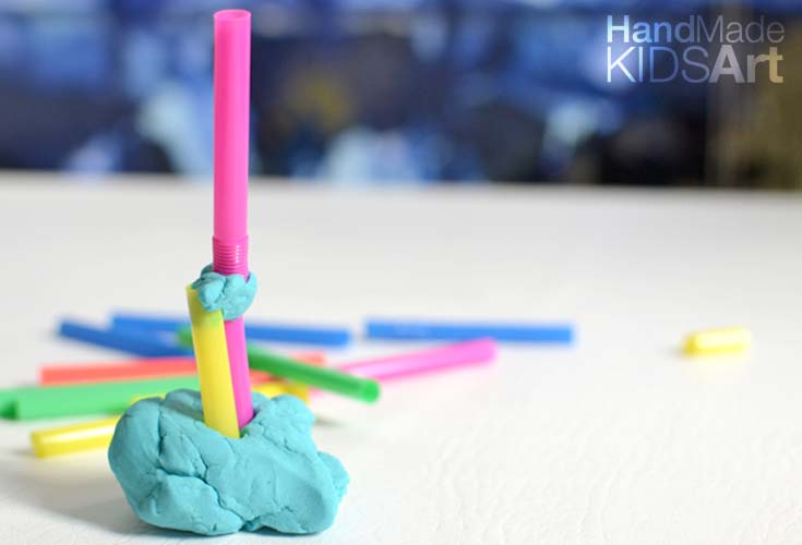 Fine Motor Activity: Cutting Straws and Play Dough