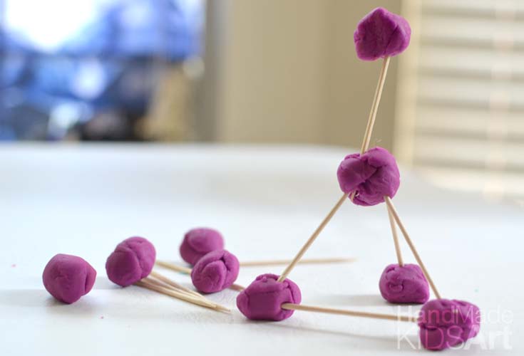 playdough build toothpicks