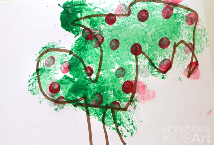 Fingerprint Apple Trees - Preschool Art - Friends Art Lab