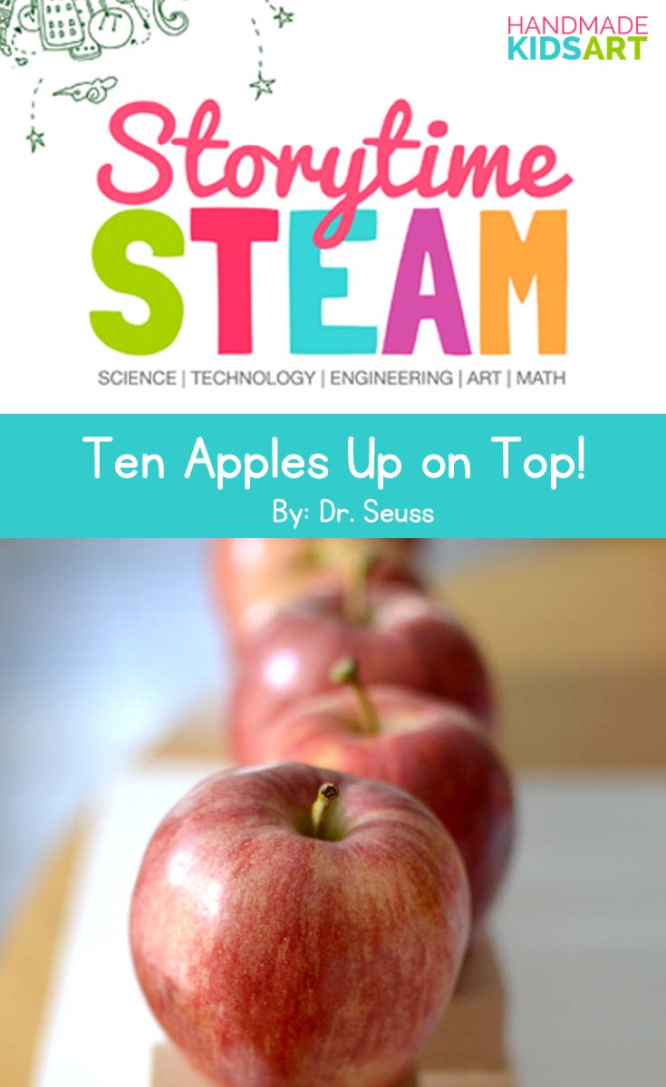 Preschool STEM Activity inspired by the book, Ten Apples Up on Top!