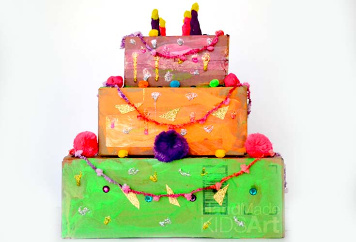 Kids Art Birthday Cake - The Crazy Craft Lady
